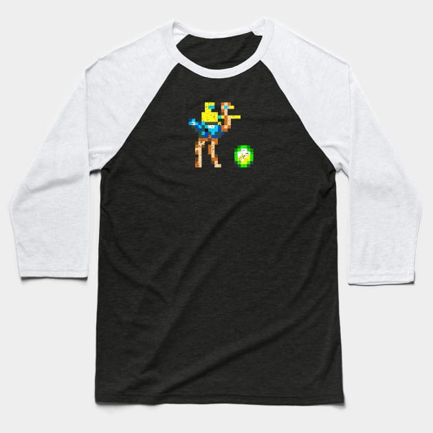 Joust - Mounted Hero and Egg (distressed) Baseball T-Shirt by kruk